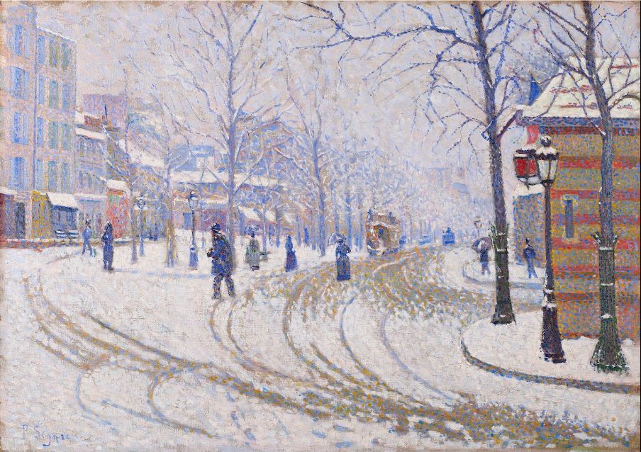 «Снег, бульвар Клиши, Париж», Пол Синьяк, 1886 г.